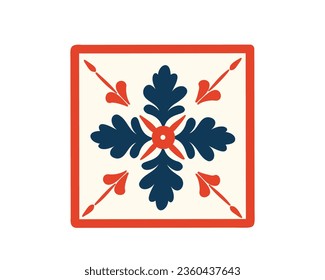 mosaico de cerámica de adorno tradicional, ilustración vectorial
