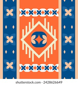 Traditional ornament ethnic geometric ethnic fabric pattern design for textiles, rugs, wallpaper, clothing, sarong, scarf, batik, wrap, embroidery, print, curtain, carpet, wallpaper, wrapping, Batik