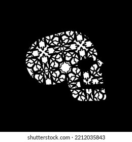 Traditional ornament and skull. Vector illustration