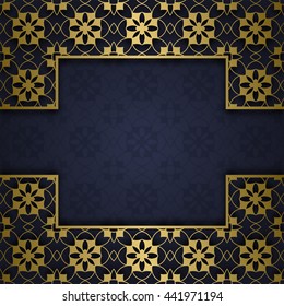 Traditional ornamental background with square frame