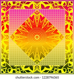 Traditional ornamental floral mandala pattern. For design of carpet, shawl, pillow, cushion. Vector illustration.