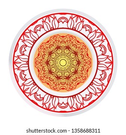Traditional Ornamental Floral Mandala. Vector Illustration. For Coloring Book, Greeting Card, Invitation, Tattoo. Anti-Stress Therapy Pattern
