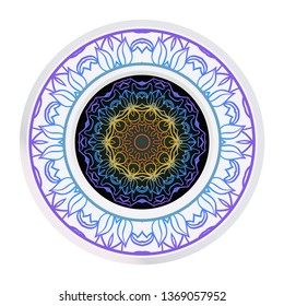 Traditional Ornamental Floral Mandala. Vector Illustration. For Coloring Book, Greeting Card, Invitation, Tattoo. Anti-Stress Therapy Pattern
