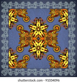 Traditional Ornamental Floral  Paisley Bandana