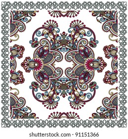 Traditional Ornamental Floral Paisley Bandana