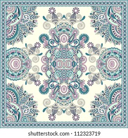 Traditional ornamental floral paisley bandanna. You can use this pattern in the design of carpet, shawl, pillow, cushion