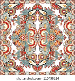 Traditional ornamental floral paisley bandanna. You can use this pattern in the design of carpet, shawl, pillow, cushion