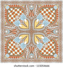 Traditional ornamental floral paisley bandanna. You can use this pattern in the design of carpet, shawl, pillow, cushion