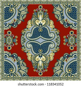 Traditional ornamental floral paisley bandanna. You can use this pattern in the design of carpet, shawl, pillow, cushion