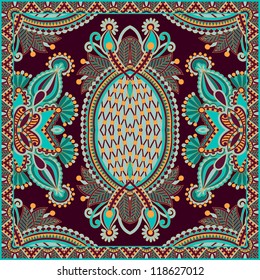 Traditional ornamental floral paisley bandanna. You can use this pattern in the design of carpet, shawl, pillow, cushion