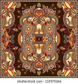 Traditional ornamental floral paisley bandanna. You can use this pattern in the design of carpet, shawl, pillow, cushion