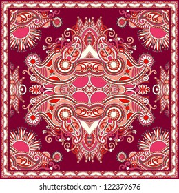 Traditional ornamental floral paisley bandanna. You can use this pattern in the design of carpet, shawl, pillow, cushion