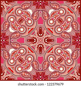 Traditional ornamental floral paisley bandanna. You can use this pattern in the design of carpet, shawl, pillow, cushion