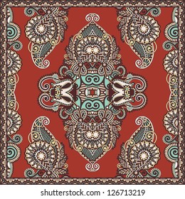 Traditional ornamental floral paisley bandanna. You can use this pattern in the design of carpet, shawl, pillow, cushion