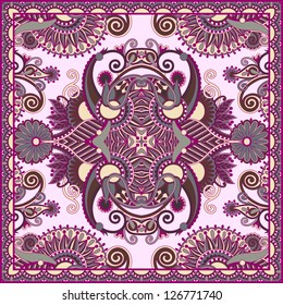 Traditional ornamental floral paisley bandanna. You can use this pattern in the design of carpet, shawl, pillow, cushion