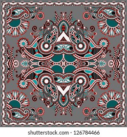 Traditional ornamental floral paisley bandanna. You can use this pattern in the design of carpet, shawl, pillow, cushion