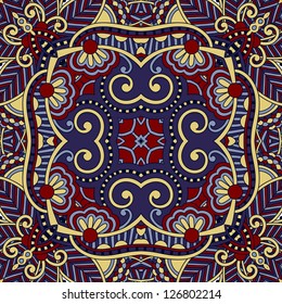 Traditional ornamental floral paisley bandanna. You can use this pattern in the design of carpet, shawl, pillow, cushion