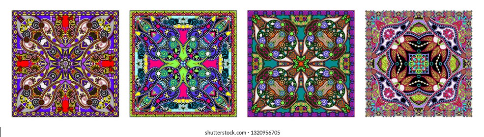 Traditional ornamental floral paisley bandanna. You can use this pattern in the design of carpet, shawl, pillow, cushion