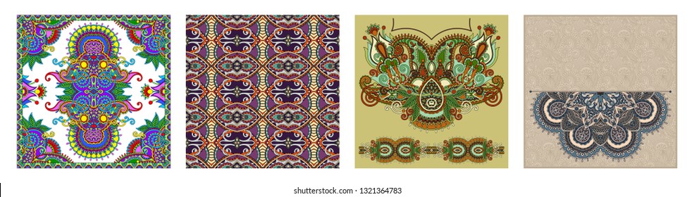Traditional ornamental floral paisley bandanna. You can use this pattern in the design of carpet, shawl, pillow, cushion
