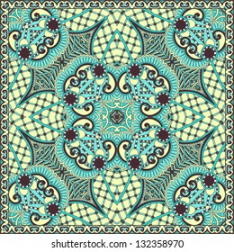 Traditional ornamental floral paisley bandanna. You can use this pattern in the design of carpet, shawl, pillow, cushion