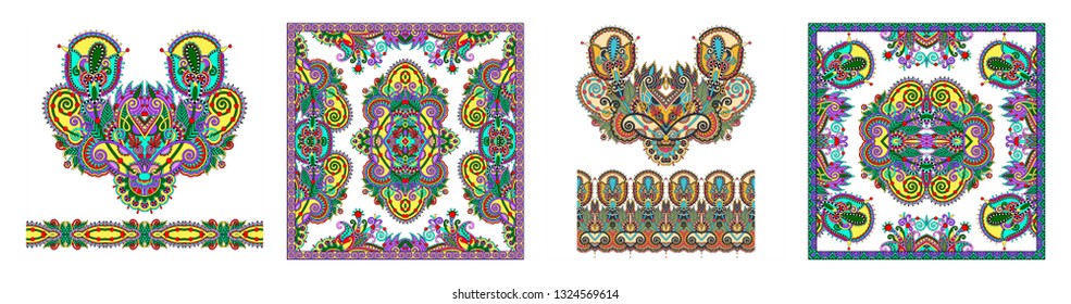 Traditional ornamental floral paisley bandanna. You can use this pattern in the design of carpet, shawl, pillow, cushion