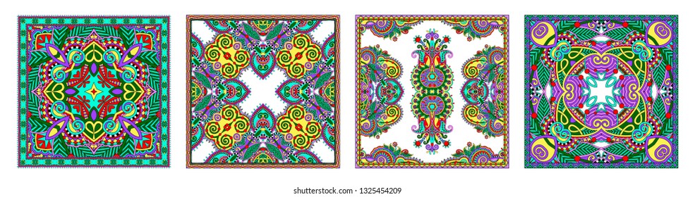 Traditional ornamental floral paisley bandanna. You can use this pattern in the design of carpet, shawl, pillow, cushion