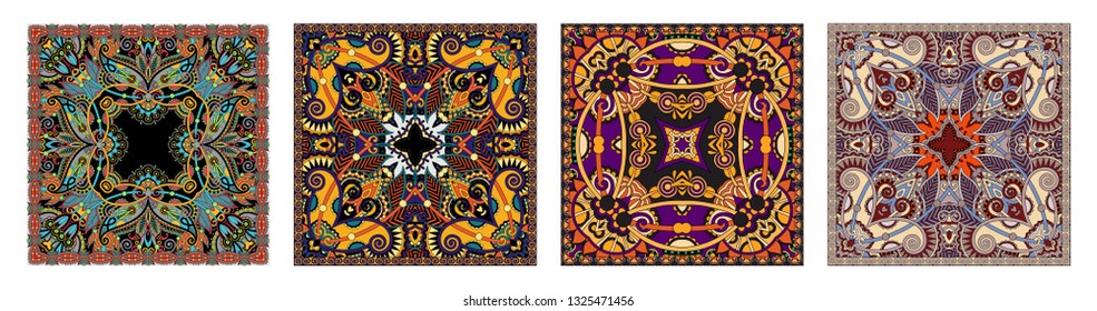 Traditional ornamental floral paisley bandanna. You can use this pattern in the design of carpet, shawl, pillow, cushion