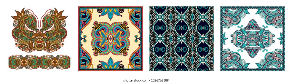 Traditional ornamental floral paisley bandanna. You can use this pattern in the design of carpet, shawl, pillow, cushion, vector illustration