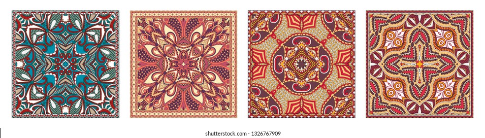 Traditional ornamental floral paisley bandanna. You can use this pattern in the design of carpet, shawl, pillow, cushion, vector illustration