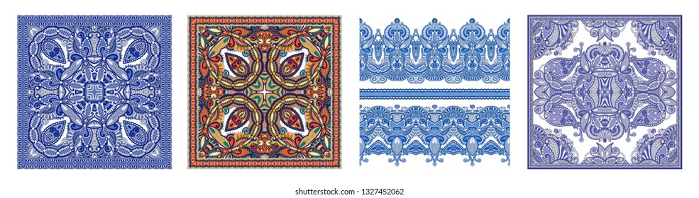 Traditional ornamental floral paisley bandanna. You can use this pattern in the design of carpet, shawl, pillow, cushion