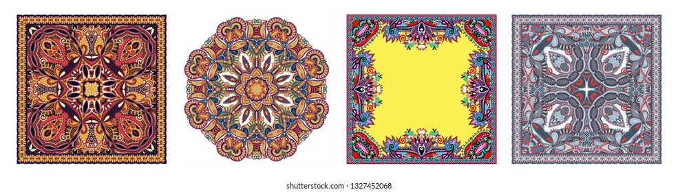 Traditional ornamental floral paisley bandanna. You can use this pattern in the design of carpet, shawl, pillow, cushion