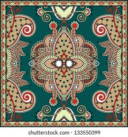 Traditional ornamental floral paisley bandanna. You can use this pattern in the design of carpet, shawl, pillow, cushion