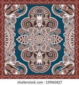 Traditional ornamental floral paisley bandanna. You can use this pattern in the design of carpet, shawl, pillow, cushion