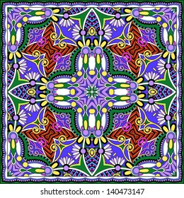 Traditional ornamental floral paisley bandanna. You can use this pattern in the design of carpet, shawl, pillow, cushion