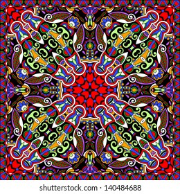 Traditional ornamental floral paisley bandanna. You can use this pattern in the design of carpet, shawl, pillow, cushion
