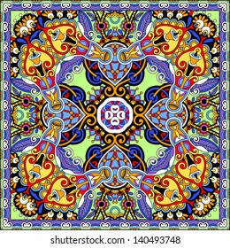 Traditional ornamental floral paisley bandanna. You can use this pattern in the design of carpet, shawl, pillow, cushion