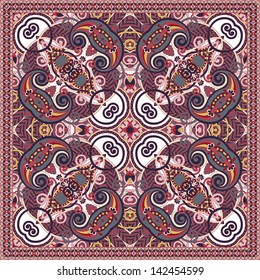Traditional ornamental floral paisley bandanna. You can use this pattern in the design of carpet, shawl, pillow, cushion