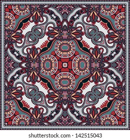 Traditional ornamental floral paisley bandanna. You can use this pattern in the design of carpet, shawl, pillow, cushion cushion
