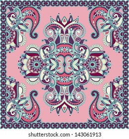 Traditional ornamental floral paisley bandanna. You can use this pattern in the design of carpet, shawl, pillow, cushion