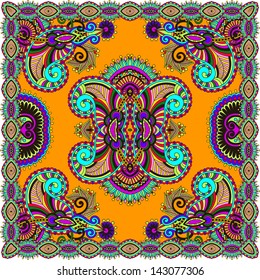 Traditional ornamental floral paisley bandanna. You can use this pattern in the design of carpet, shawl, pillow, cushion
