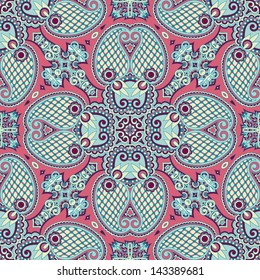 Traditional ornamental floral paisley bandanna. You can use this pattern in the design of carpet, shawl, pillow, cushion cushion