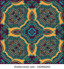 Traditional ornamental floral paisley bandanna. You can use this pattern in the design of carpet, shawl, pillow, cushion cushion