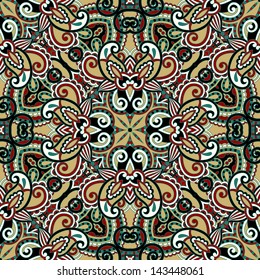 Traditional ornamental floral paisley bandanna. You can use this pattern in the design of carpet, shawl, pillow, cushion cushion