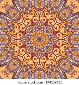 Traditional ornamental floral paisley bandanna. Ornament seamless background. You can use this pattern in the design of carpet, shawl, pillow, cushion.