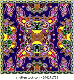 Traditional ornamental floral paisley bandanna. You can use this pattern in the design of carpet, shawl, pillow, cushion