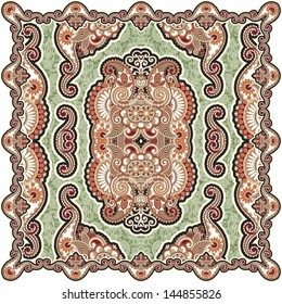 Traditional ornamental floral paisley bandanna. You can use this pattern in the design of carpet, shawl, pillow, cushion cushion