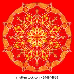 Traditional ornamental floral paisley bandanna. You can use this pattern in the design of carpet, shawl, pillow, cushion