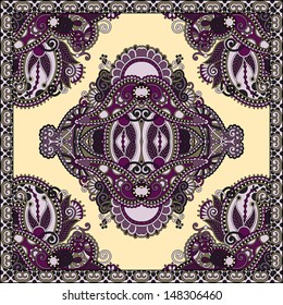 Traditional ornamental floral paisley bandanna. You can use this pattern in the design of carpet, shawl, pillow, cushion