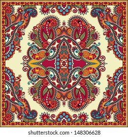 Traditional ornamental floral paisley bandanna. You can use this pattern in the design of carpet, shawl, pillow, cushion