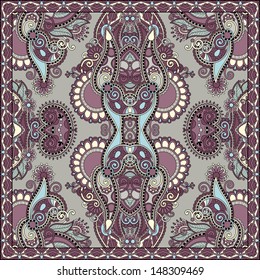 Traditional ornamental floral paisley bandanna. You can use this pattern in the design of carpet, shawl, pillow, cushion